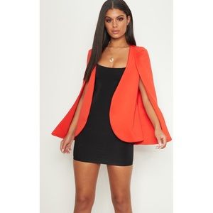 PRETTYLITTLETHING CAPE BLAZER ORANGE